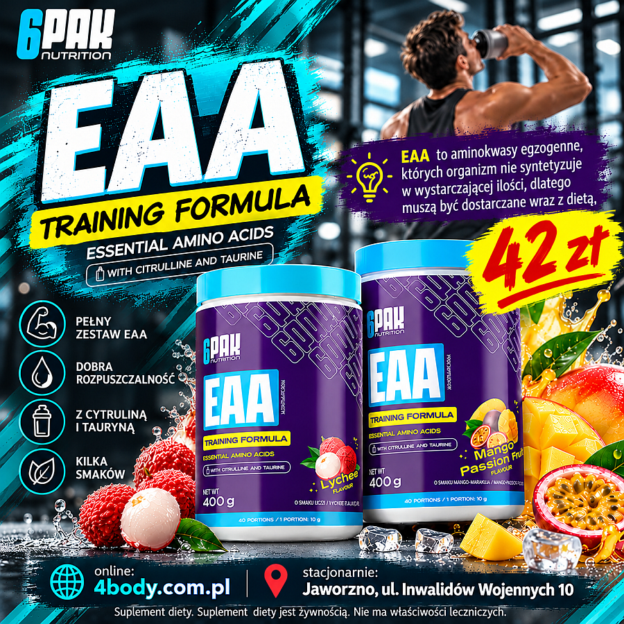 6PAK EAA 400 g – aminokwasy niezbędne